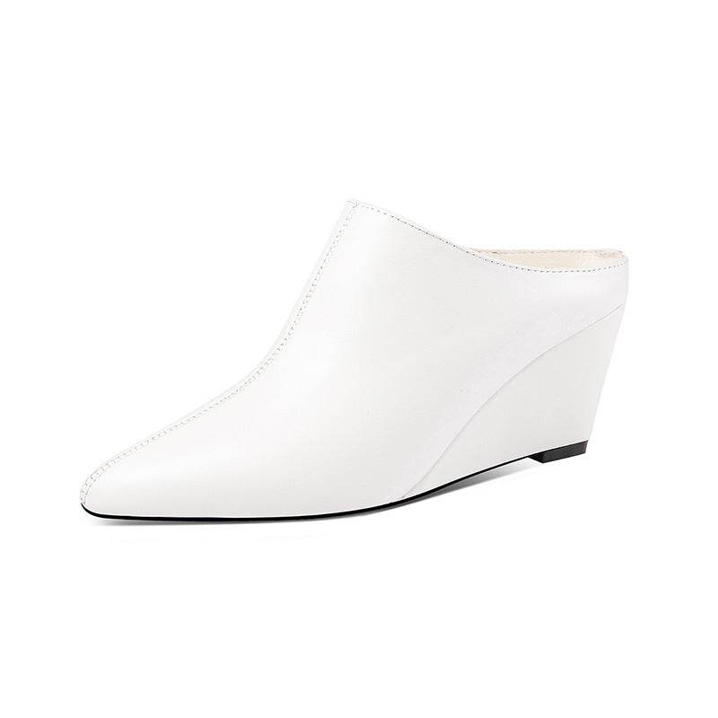 Pointed Toe Wedge Flat Shoes Shoe Covers Foot Mules - Mubimart