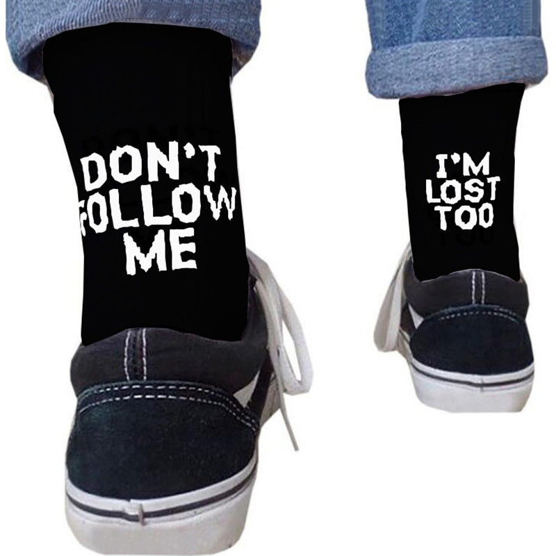 English alphabet socks ins tide socks - Mubimart -  