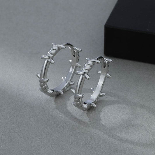 Thorn Plant Ear Clip Earrings For Men - Mubimart