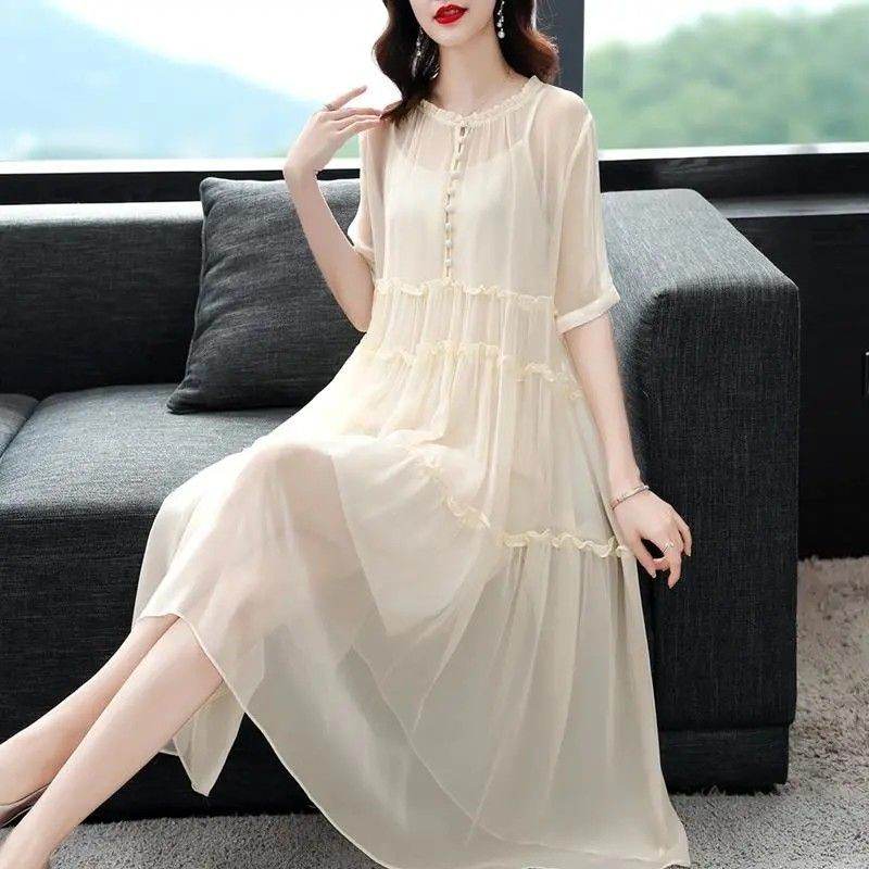 Loose Temperament Slimming Midi Dress - Mubimart