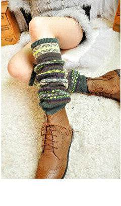 Warm thick cotton socks color knee pads boots socks - Mubimart