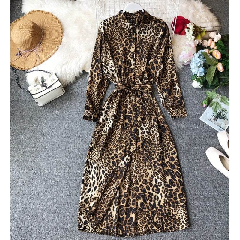Serpentine Thin Shirt Dress - Mubimart