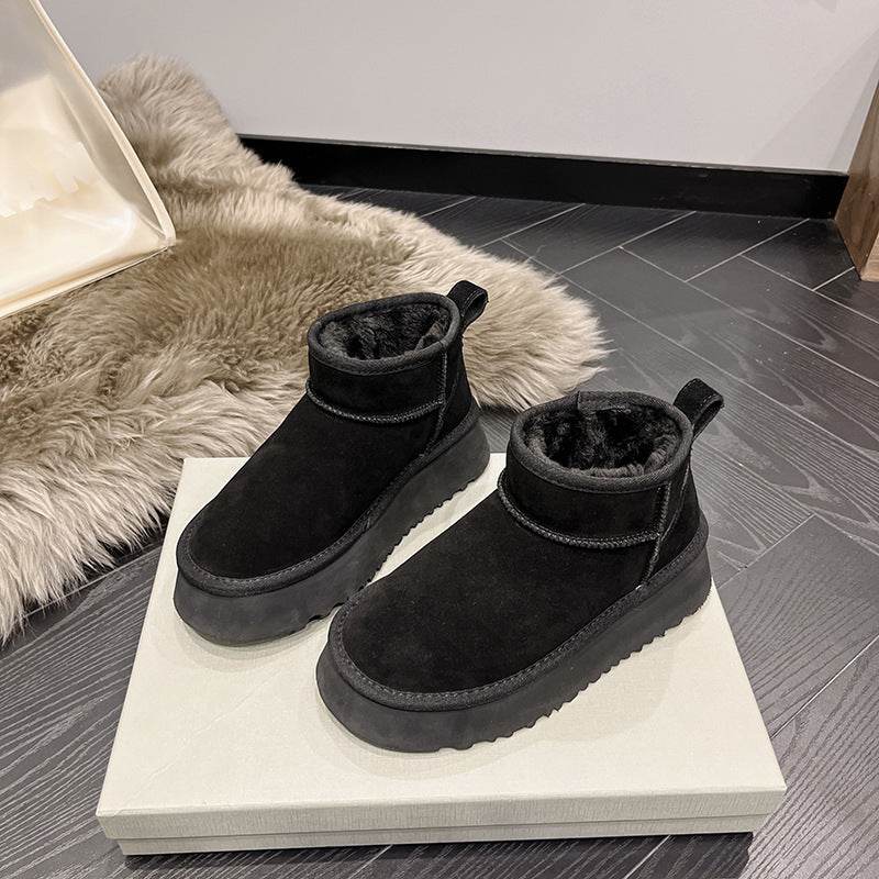 Genuine Leather Snow Boots Short Boots - Mubimart