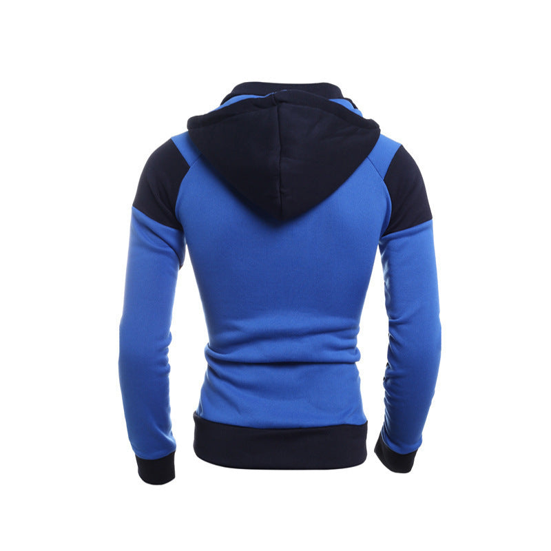 New Double Zipper Hoodie Men's Hoodie Stitched Zipper Jacket