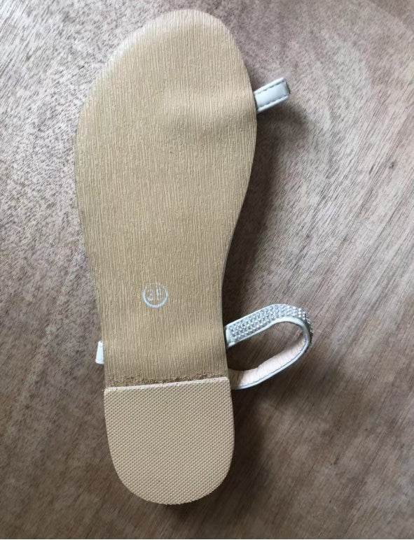 Diamond flat sandals slippers - Mubimart