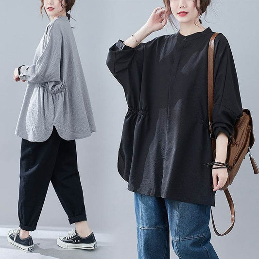 Loose Slimming Blouse For Fat Women Plus Size Women's Clothing - Mubimart