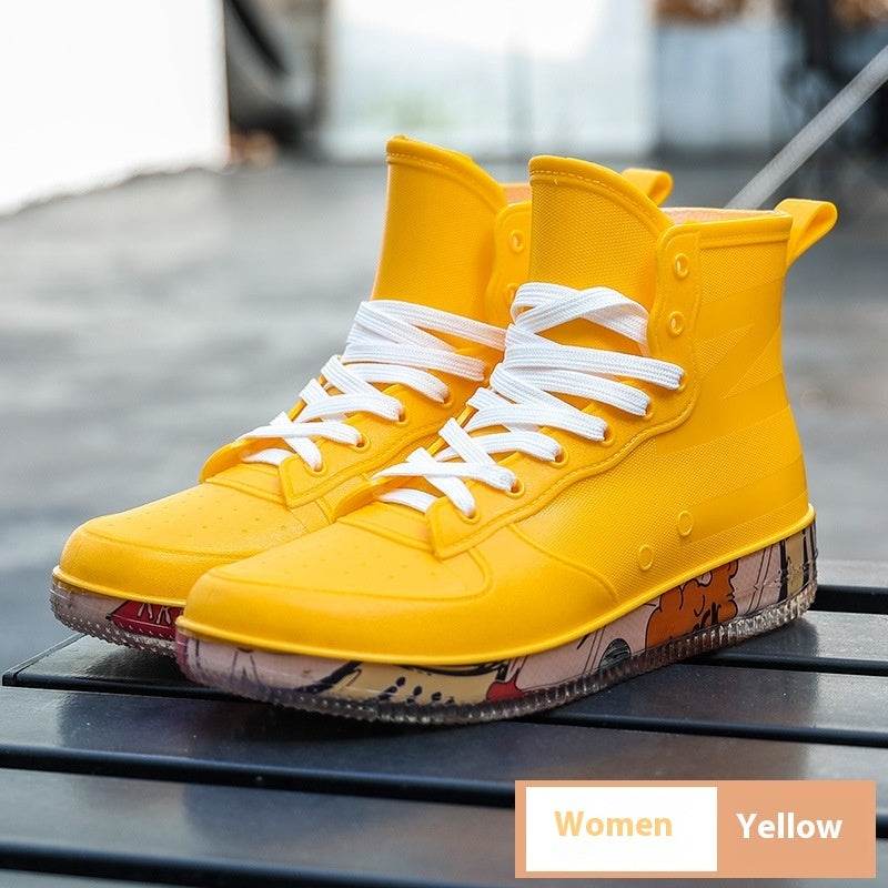 Low-top Couple Rain Boots Short Non-slip Men's And Women's Rain Boots - Mubimart