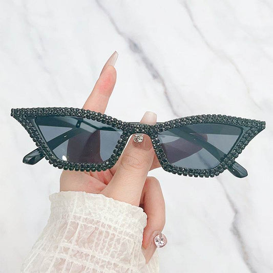 Classic Cat Eye Diamond Sunglasses Handmade Diamond - Mubimart