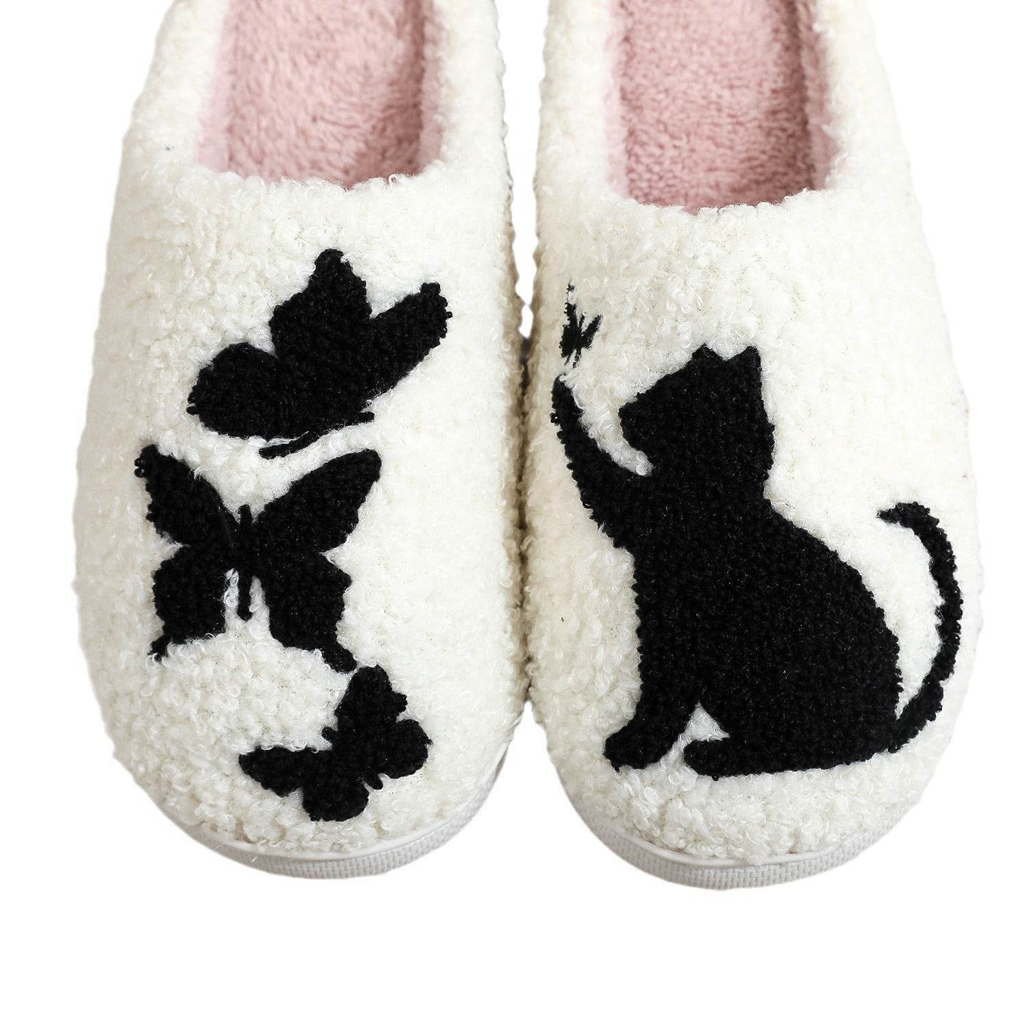 Embroidery Cotton Slippers Home Winter Comfortable Woolen Slipper - Mubimart