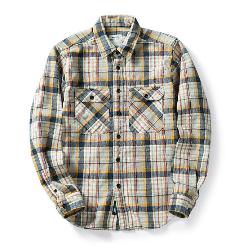 Men's Thickened Flannel American Shirt - Mubimart