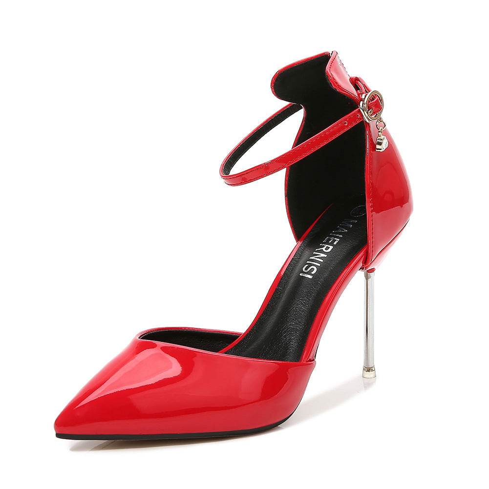 Fashion Hipster Lace-up Professional Pointed High Heels - Mubimart