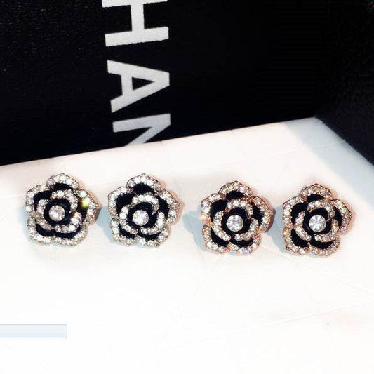 Rose Temperament Stud Earrings For Women - Mubimart