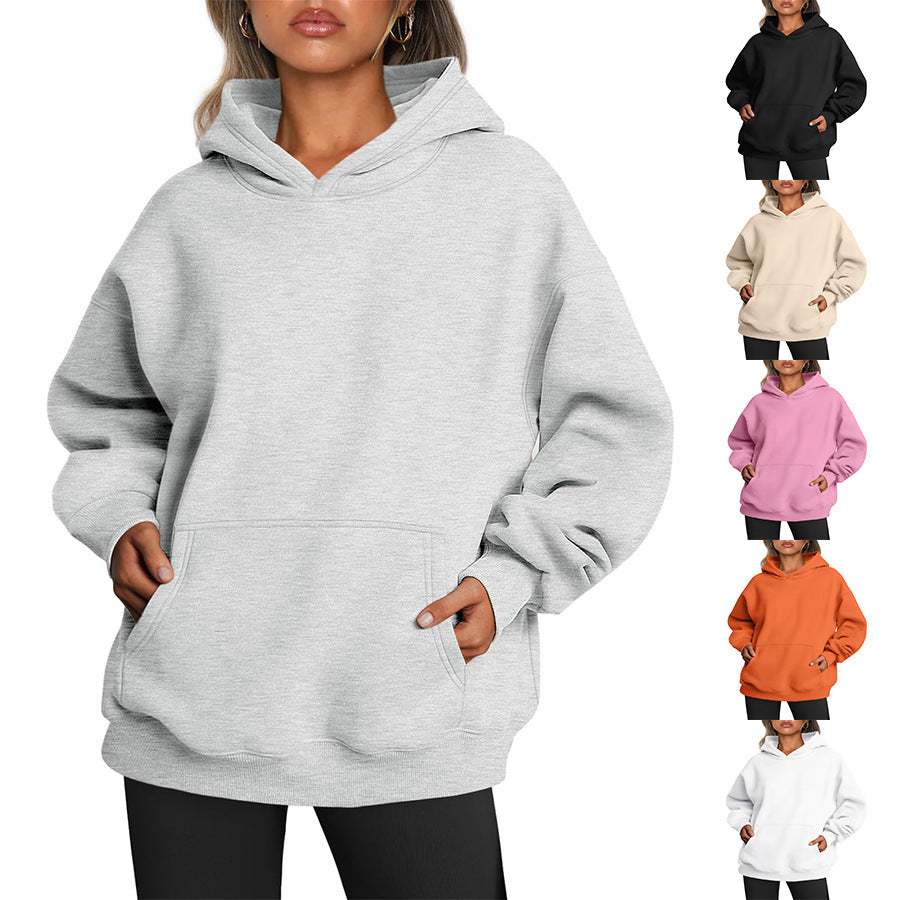 Women's Oversized Hoodies Fleece Loose Sweatshirts With Pocket Long Sleeve Pullover Hoodies Sweaters Winter Fall Outfits Sports Clothes - Mubimart - Sweatshirt 