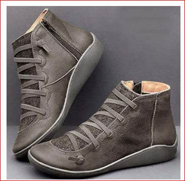 Casual booties women's boots flat boots - Mubimart