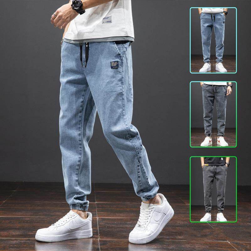 Mens Fashion Casual Loose Stretch Jeans - Mubimart