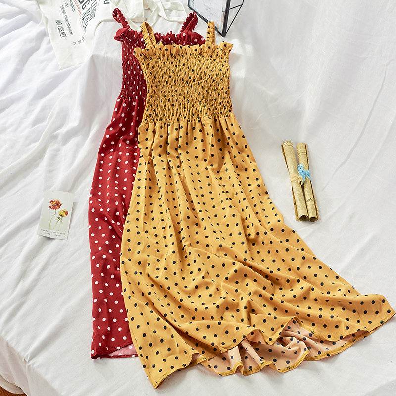 Bandeau ruffled camisole dress - Mubimart