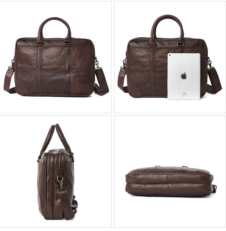 Leather Men's briefcase - Mubimart