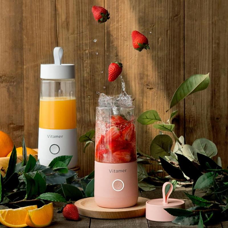 350ml Portable Blender Juicer Electric USB Rechargeable Mixer Smoothie Slushy Cup Juice Blender Bottle USB Charging Kitchen Gadgets - Mubimart -  