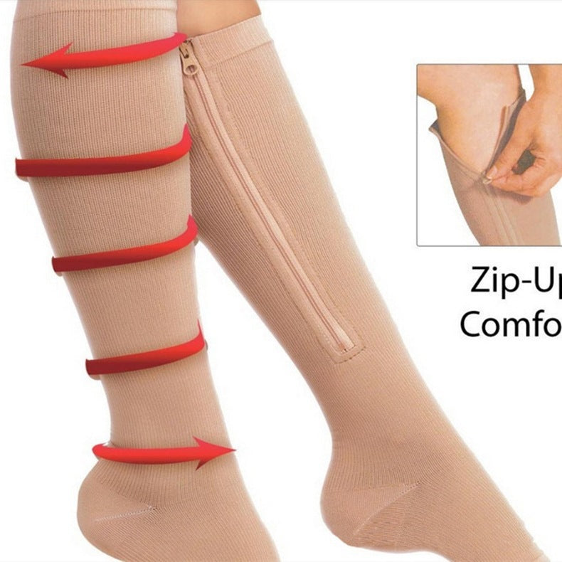 Plastic Calf Yoga Socks Compression Zipper Socks - Mubimart -  