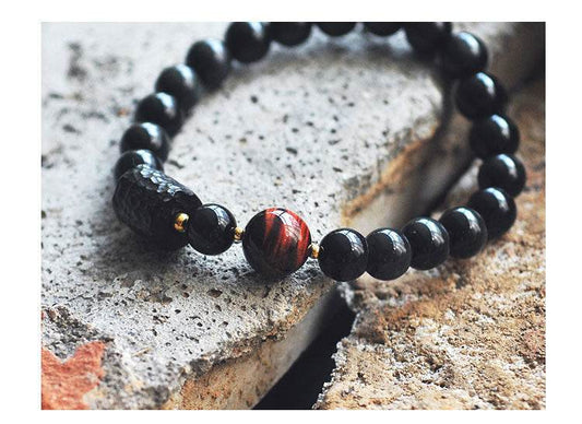 Obsidian bracelet for men - Mubimart