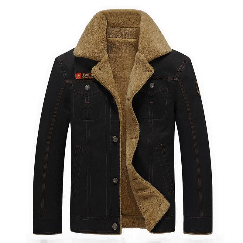 Collar Fleece Jacket - Mubimart
