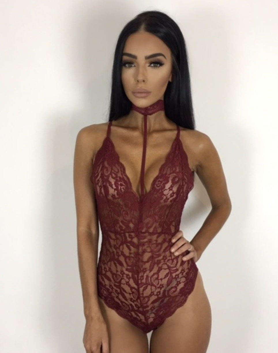 Sexy lace bodysuit - Mubimart -  