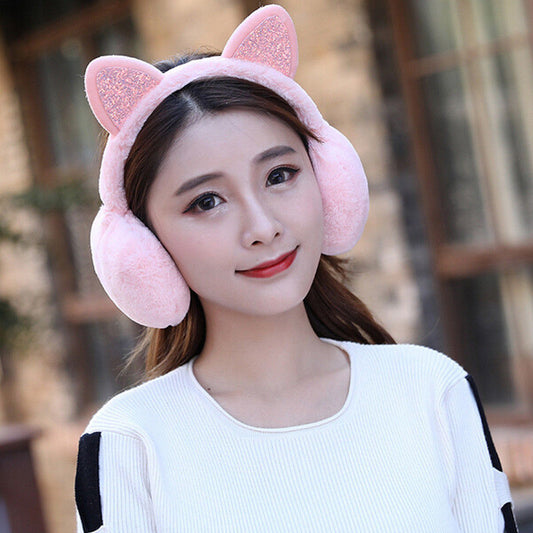 Cat ear shiny earmuffs