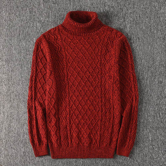 Middle-aged And Young Plus Size Turtleneck Plus Fleece Sweater - Mubimart