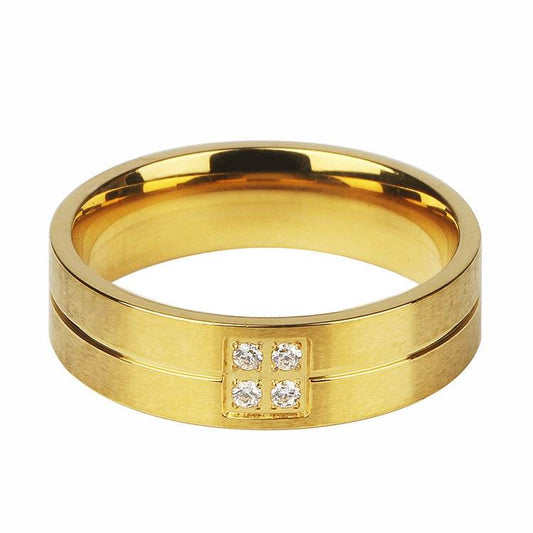 Zircon Frosted Steel Color Titanium Steel Ring Men And Women - Mubimart