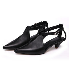 Net Celebrity Style Buckle Korean Version Of All-match Kitten Heel Women's Shoes