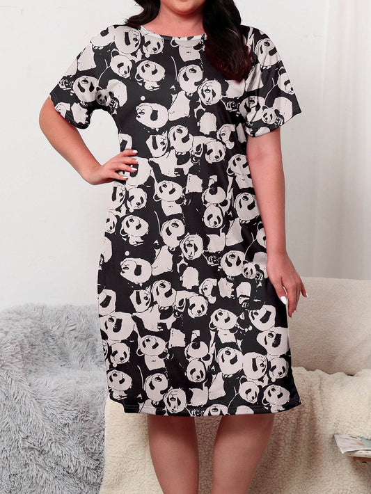 Women's Fashion Panda Printing Cute Loungewear - Mubimart
