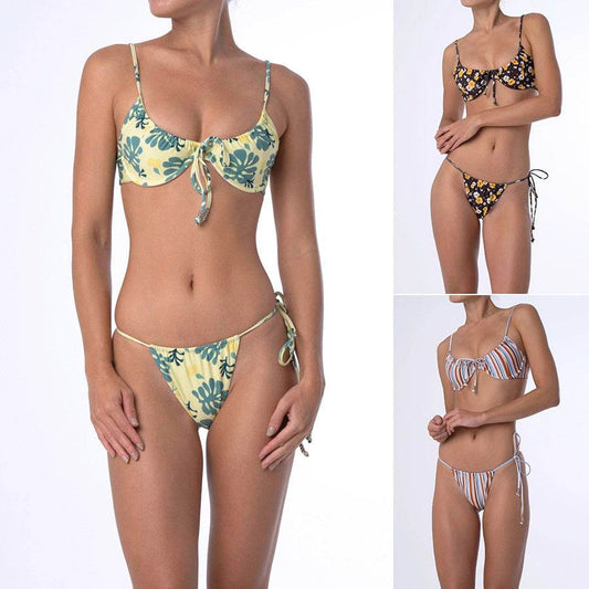 Floral bikini split - Mubimart