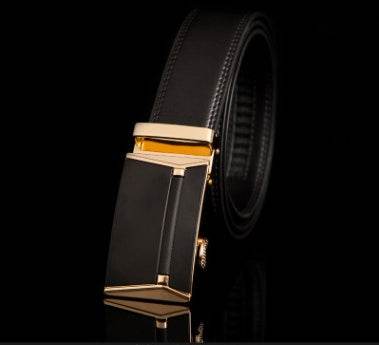 Men's leather factory direct belt buckle leather belt men's automatic belt belt wholesale business - Mubimart