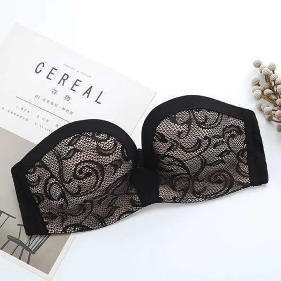 Strapless underwear invisible bra gathers anti-slip - Mubimart -  