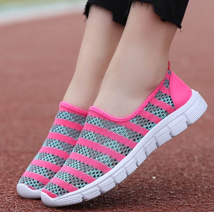 Summer women shoes women Breathable Mesh sneakers shoes ballet flats ladies slip on flats loafers shoes - Mubimart