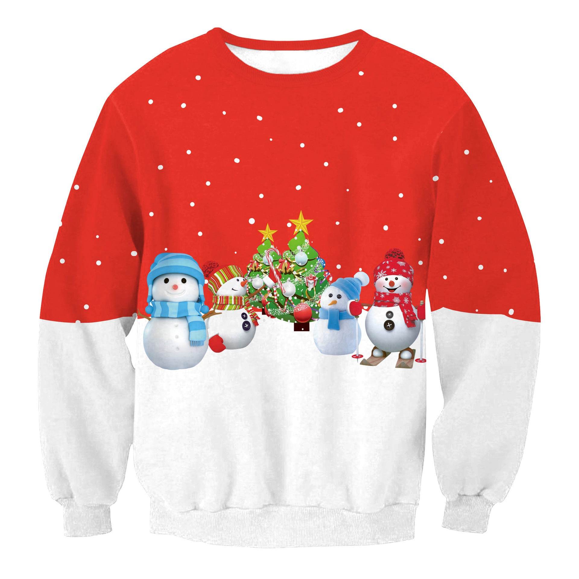 Autumn Winter Fashion Ugly Christmas Sweater Santa Elf Funny Pullover Womens Mens Print Sweaters Tops Clothing - Mubimart