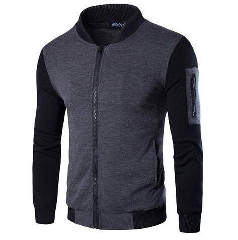 Mens Patchwork Sleeve Jacket - Mubimart