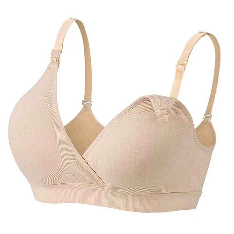 Plus Size Crossover Nursing Bra Front Button - Mubimart