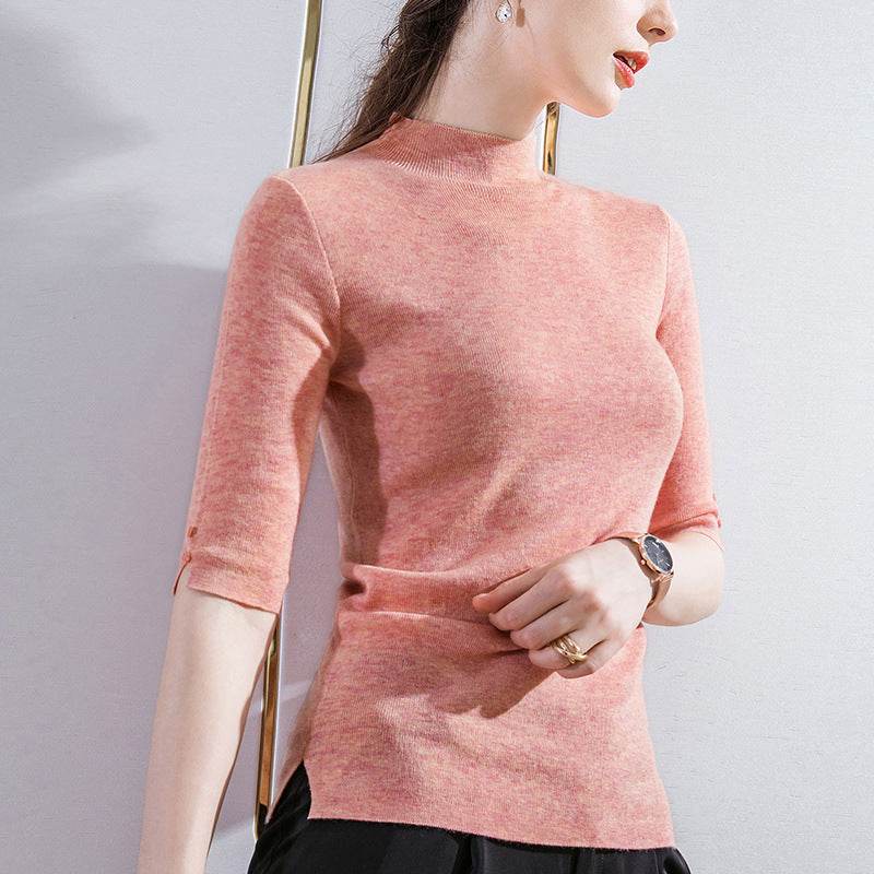 Half turtleneck sweater - Mubimart