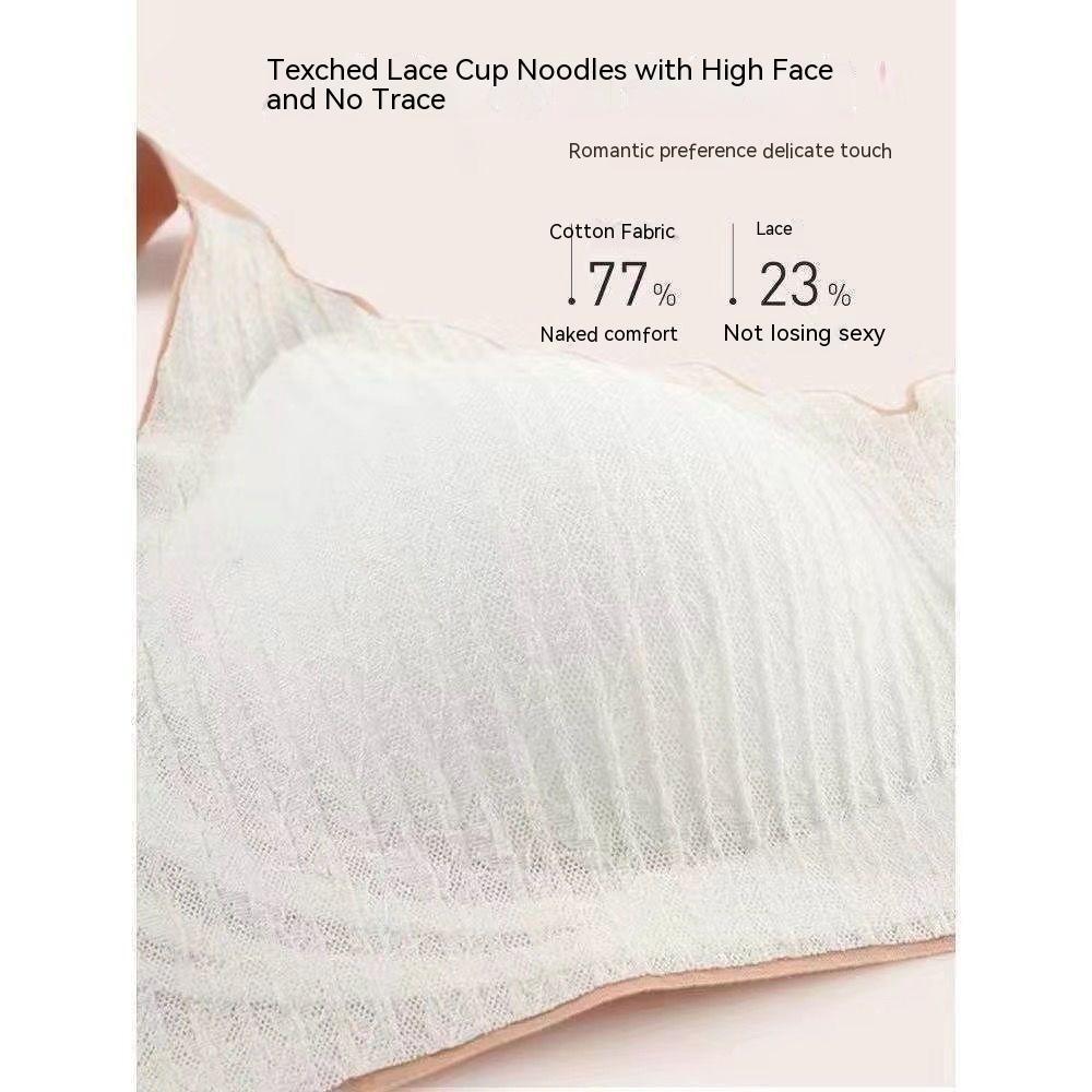 Breasts Contracting Bra Women's Lace Comfortable Wireless - Mubimart -  