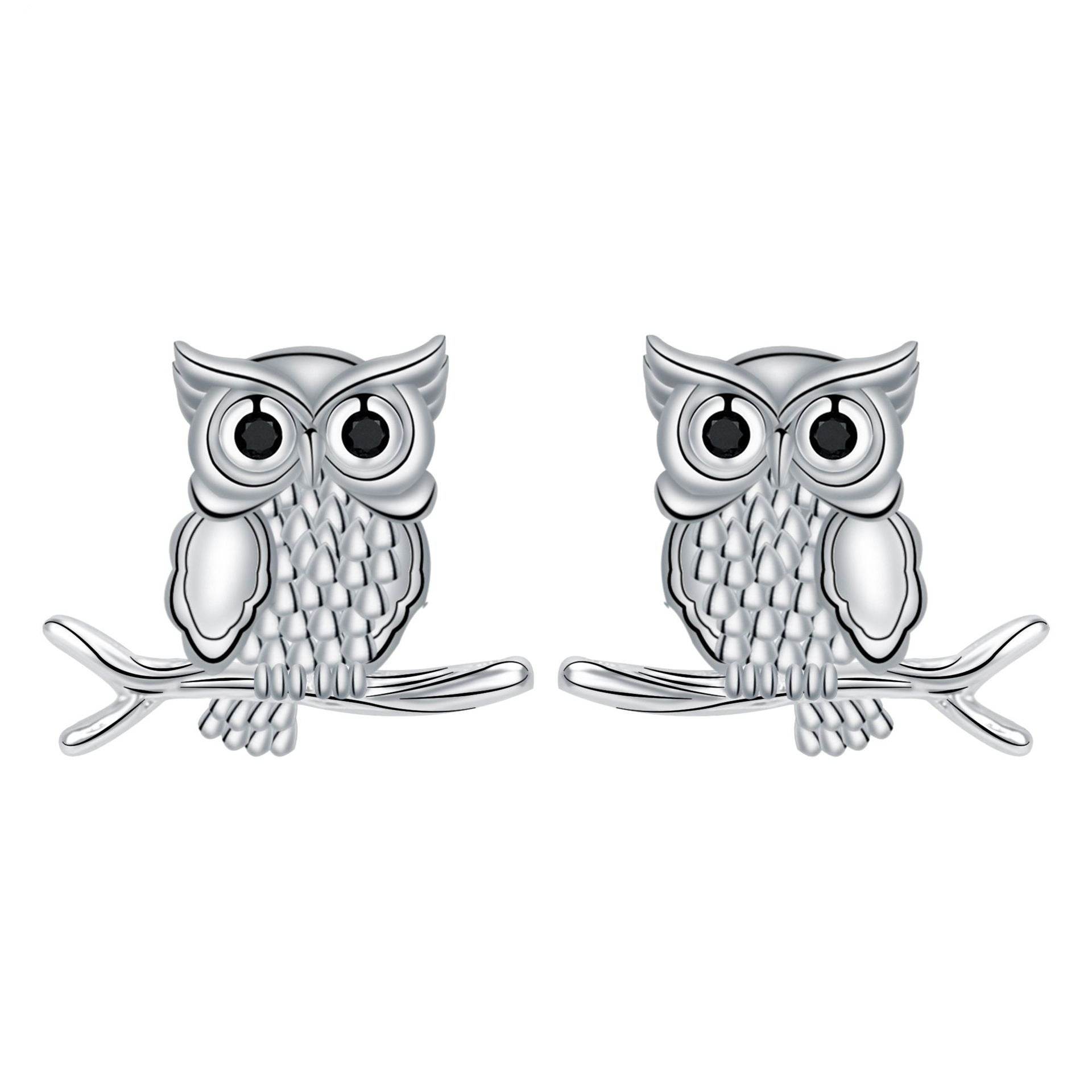 Sweet Women Owl Stud Earrings - Mubimart