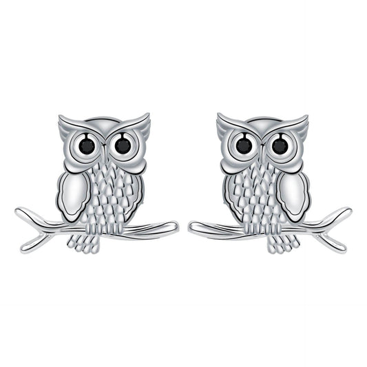 Sweet Women Owl Stud Earrings - Mubimart