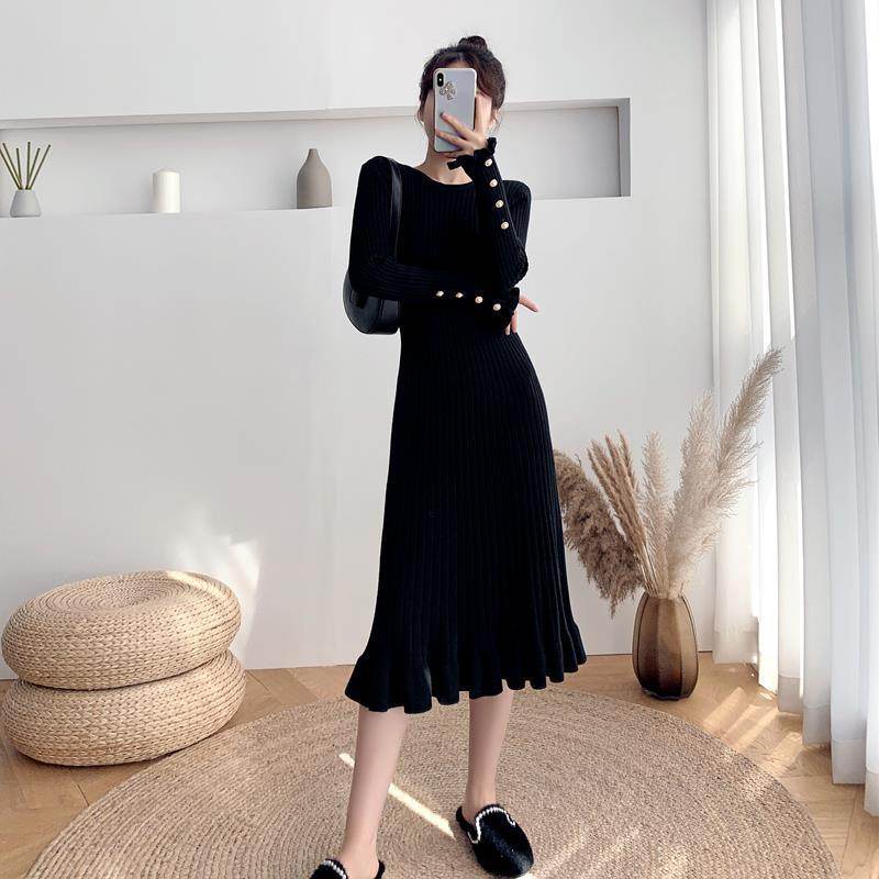 New Style Maternity Sweater Knitted Dress - Mubimart