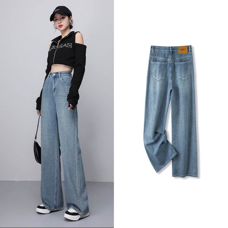 Fashion Personality Wide-leg Jeans Women - Mubimart