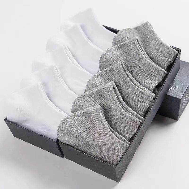 Men's Odor Resistant Low Cut Shallow Mouthed Invisible Boat Socks - Mubimart