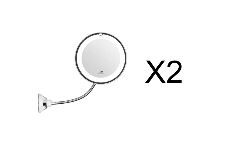 360 Swivel 10x Magnifying Bright LED Lighted Makeup Mirror - Mubimart