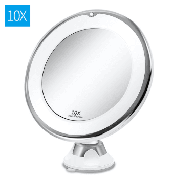 360 Swivel 10x Magnifying Bright LED Lighted Makeup Mirror - Mubimart