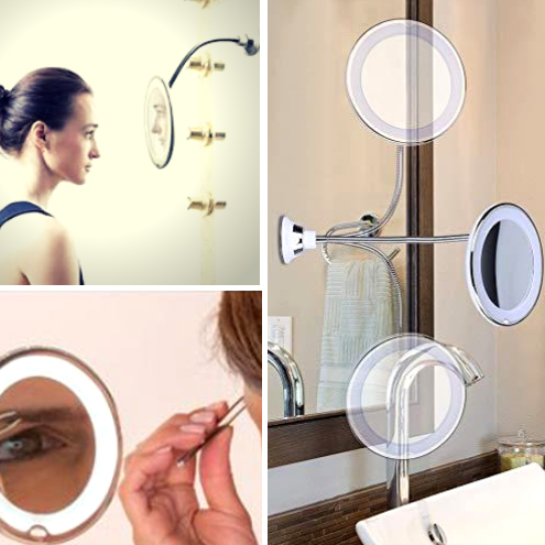 360 Swivel 10x Magnifying Bright LED Lighted Makeup Mirror - Mubimart -  