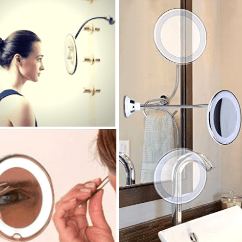 360 Swivel 10x Magnifying Bright LED Lighted Makeup Mirror - Mubimart
