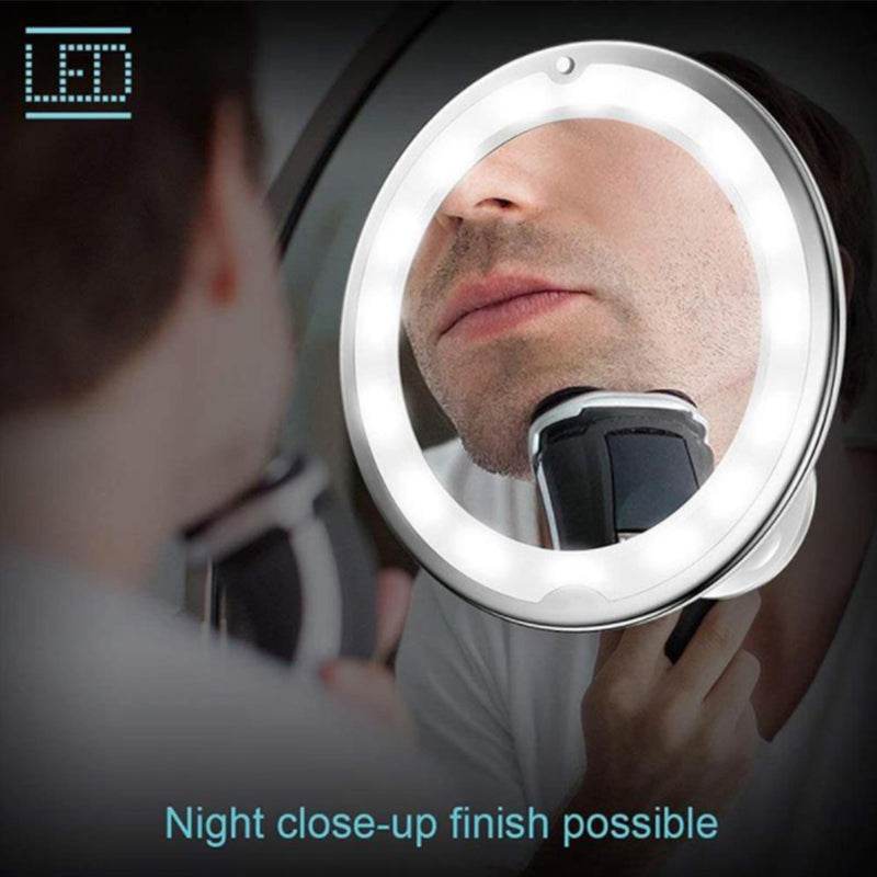 360 Swivel 10x Magnifying Bright LED Lighted Makeup Mirror - Mubimart